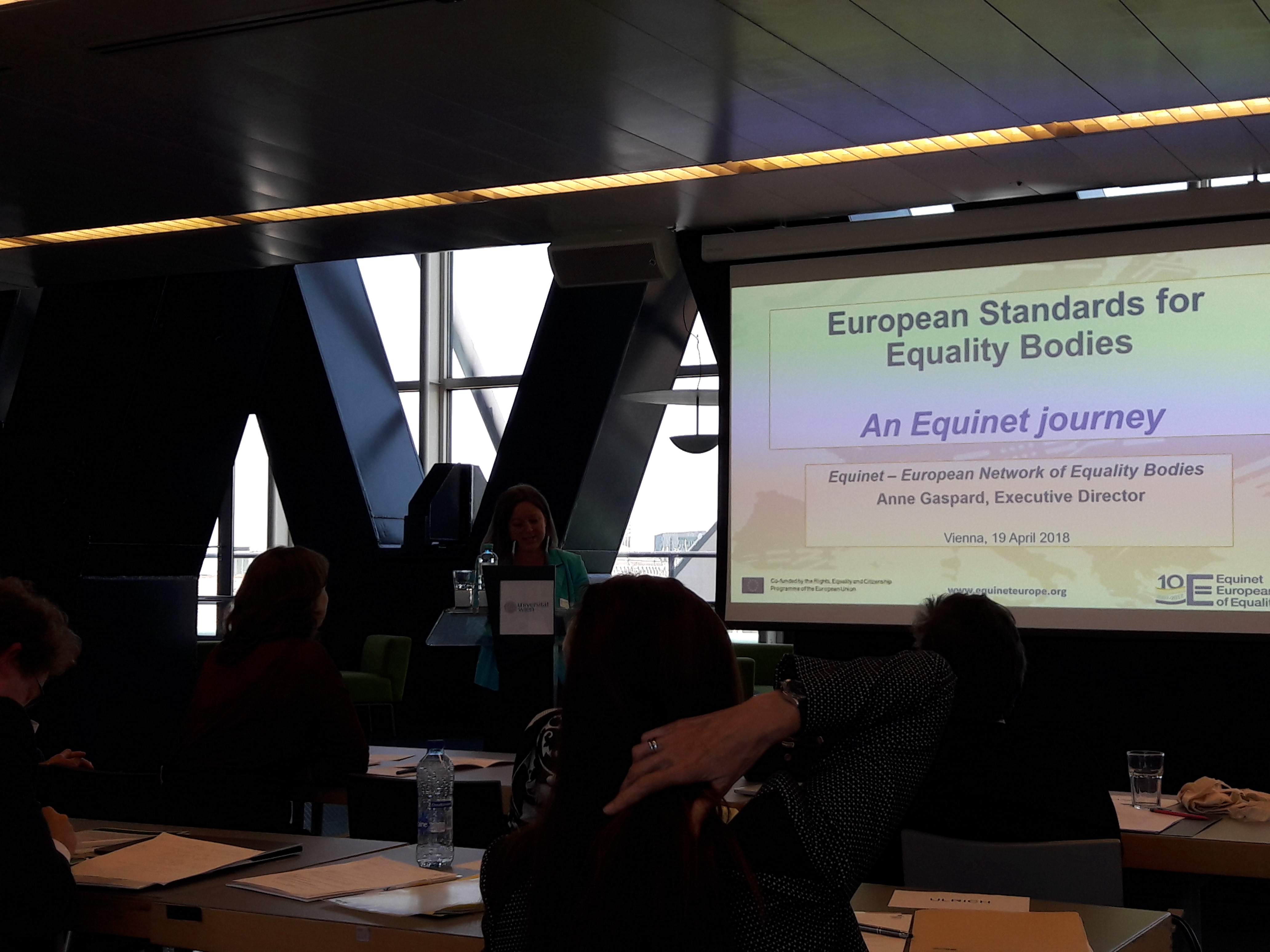 Anne Gaspard presenting Standards for Equality Bodies